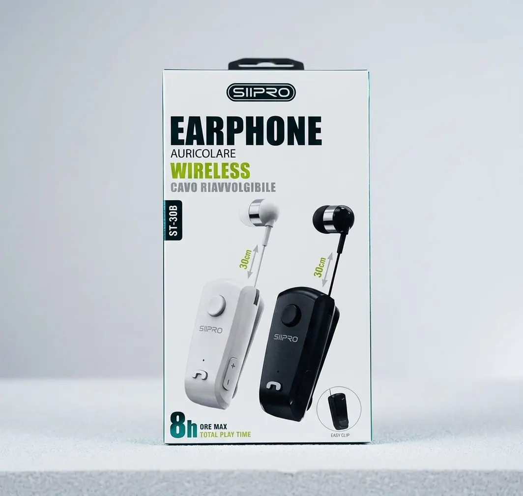 SIIPRO EARPHONE WIRELESS RETRACTABLE CABLE